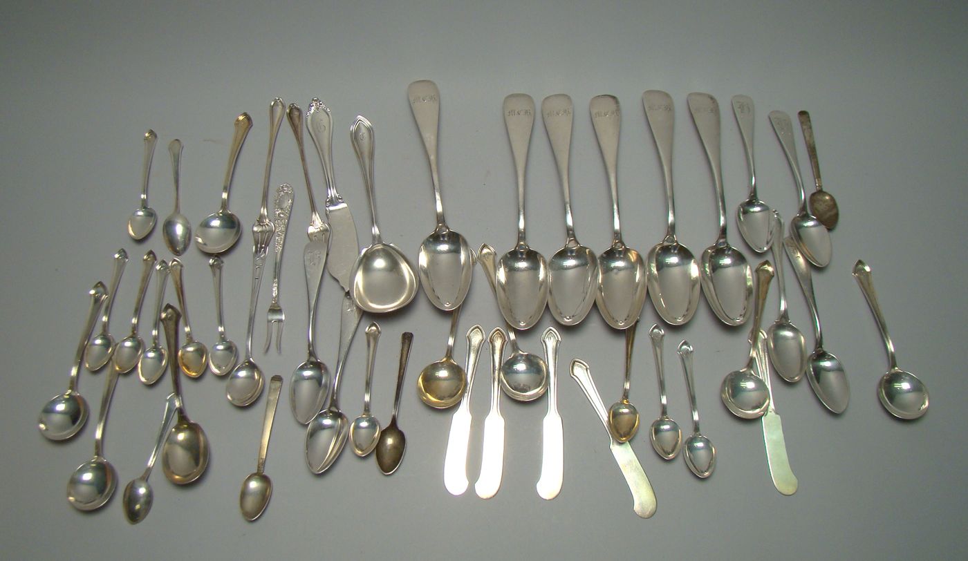 Appraisal: FORTY-SEVEN PIECES OF STERLING SILVER FLATWARE By various makers Includes