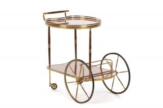 Appraisal: Monix Paris MCM Satinwood Brass Bar Cart Monix French Paris