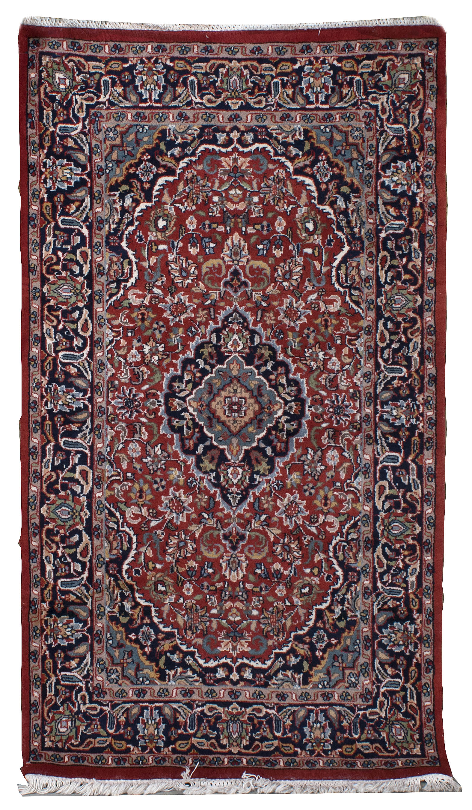 Appraisal: ORIENTAL RUG KESHAN DESIGN ' x ' Central medallion of