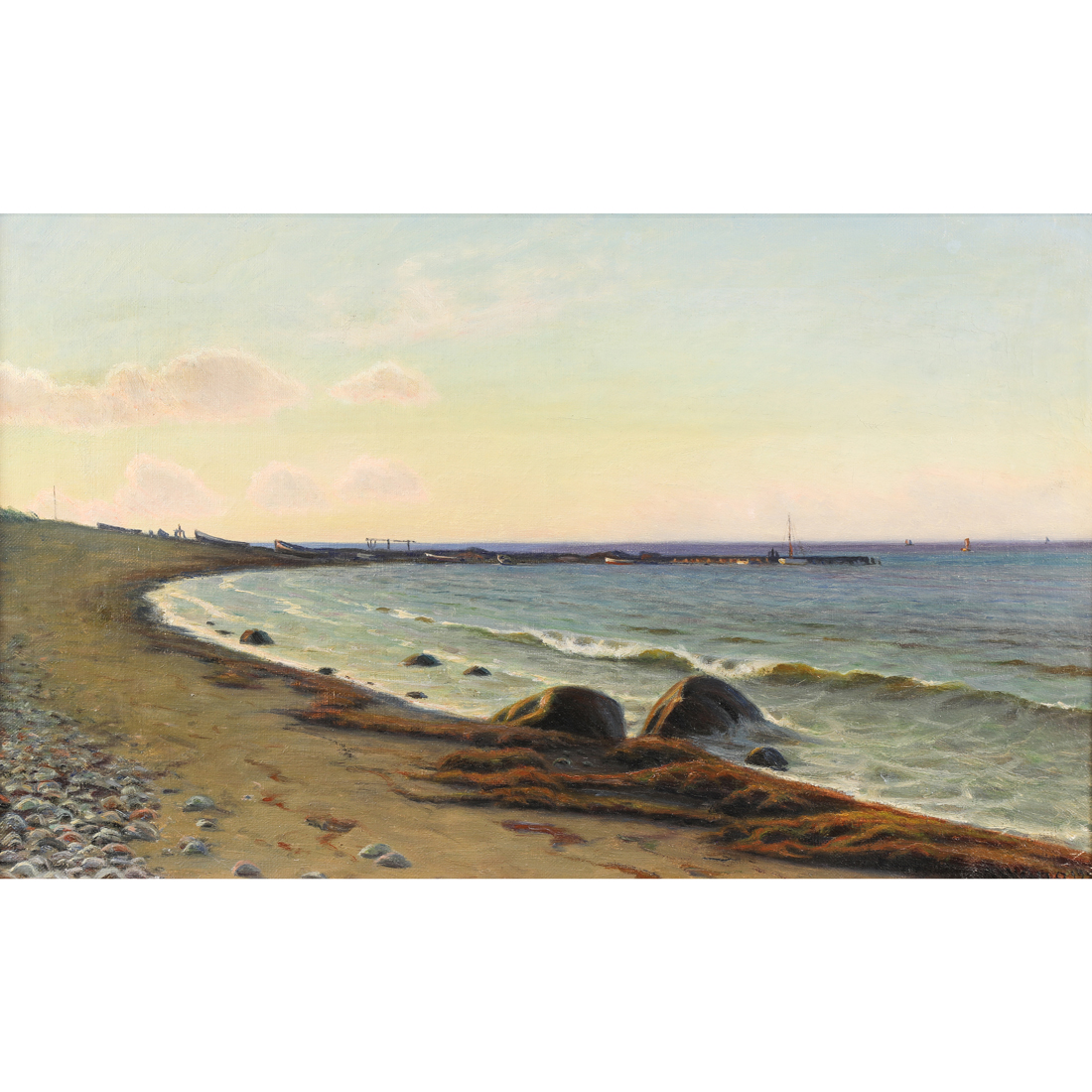 Appraisal: PAINTING ALBERT WANG Albert Edward Wang Danish - Coastline Scene