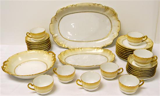 Appraisal: Haviland Limoges with craquelure including two serving trays round serving