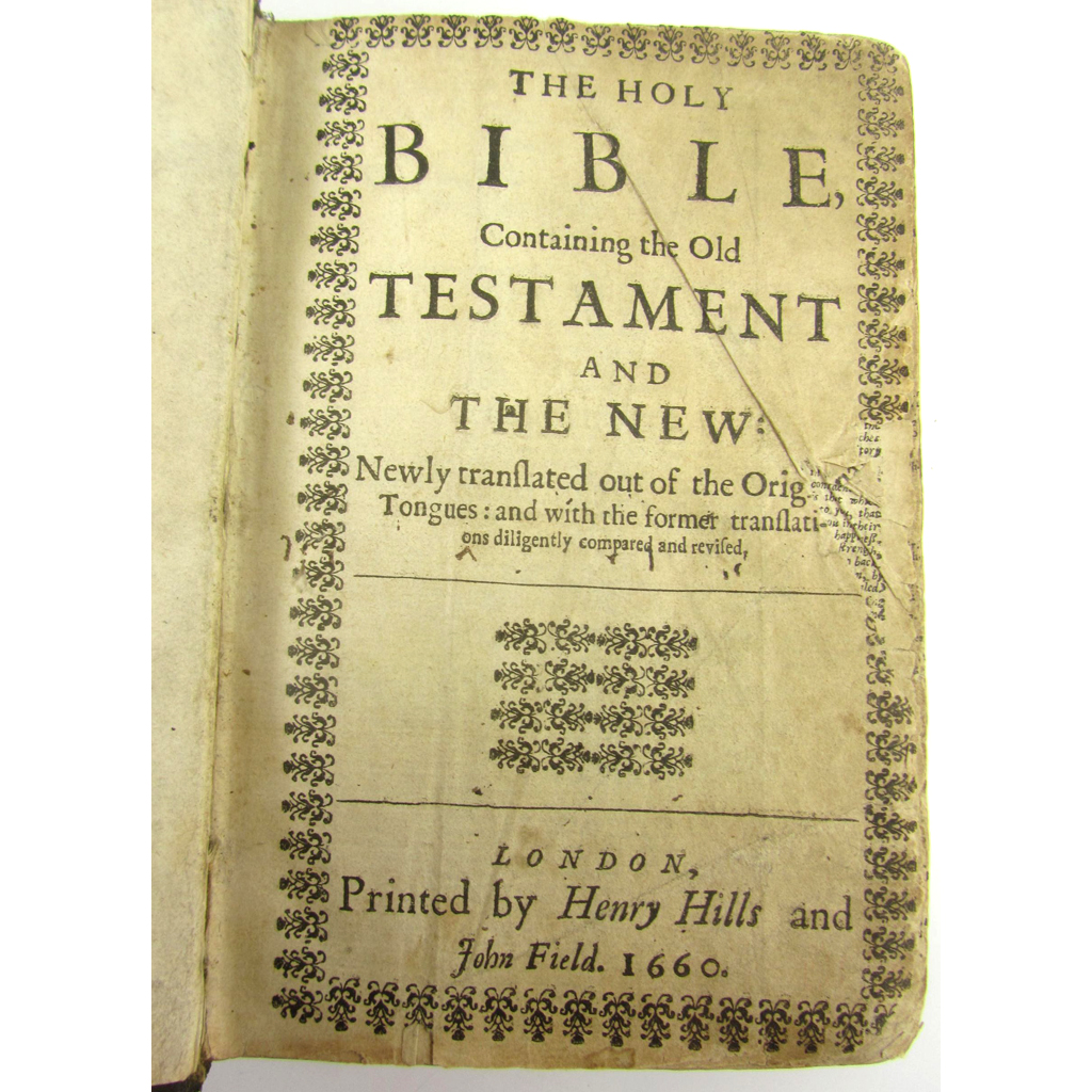 Appraisal: Holy Bible English The Holy Bible Containing the Old Testament