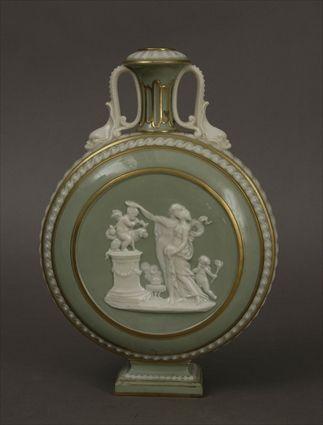 Appraisal: Royal Worcester Porcelain Flask-Form Vase in in diam