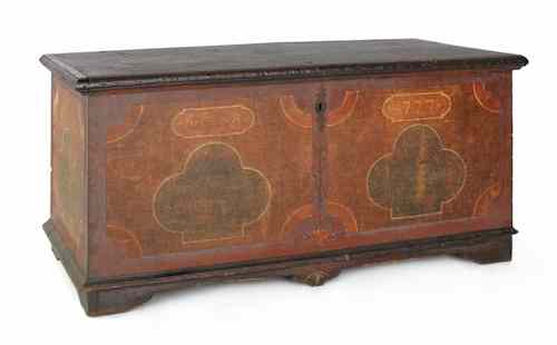 Appraisal: Berks or Lebanon County Pennsylvania painted dower chest inscribed JCBR