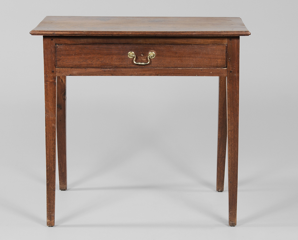 Appraisal: Southern Walnut One-Drawer Table probably North Carolina or Virginia th