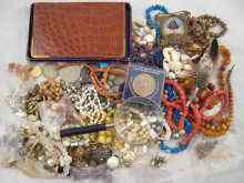 Appraisal: A mixed lot of costume jewellery including a silver mounted