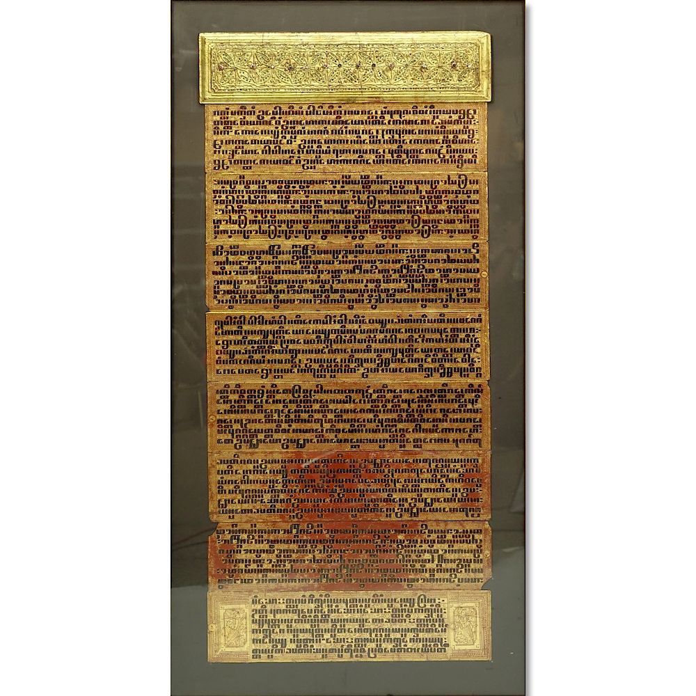 Appraisal: A Thai Buddhist Prayer Scroll Set in Frame A Thai