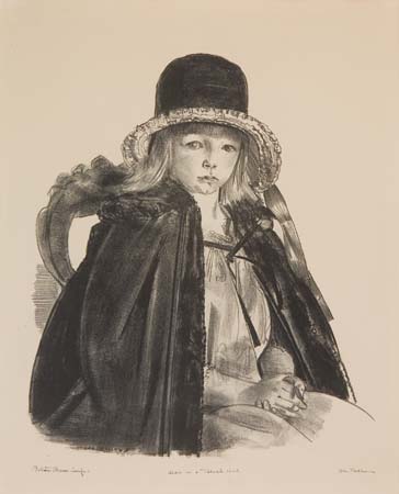 Appraisal: GEORGE BELLOWS Jean in a Black Hat Lithograph x mm