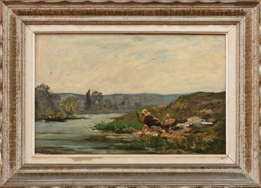 Appraisal: Hippolyte Camille Delpy French - Lavandi re oil on panel