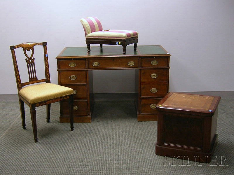 Appraisal: Four Pieces of Assorted Furniture a George III style mahogany