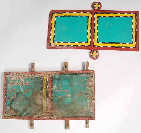 Appraisal: Hopi Katsina Polychrome Dance Boards lot of plywood one painted