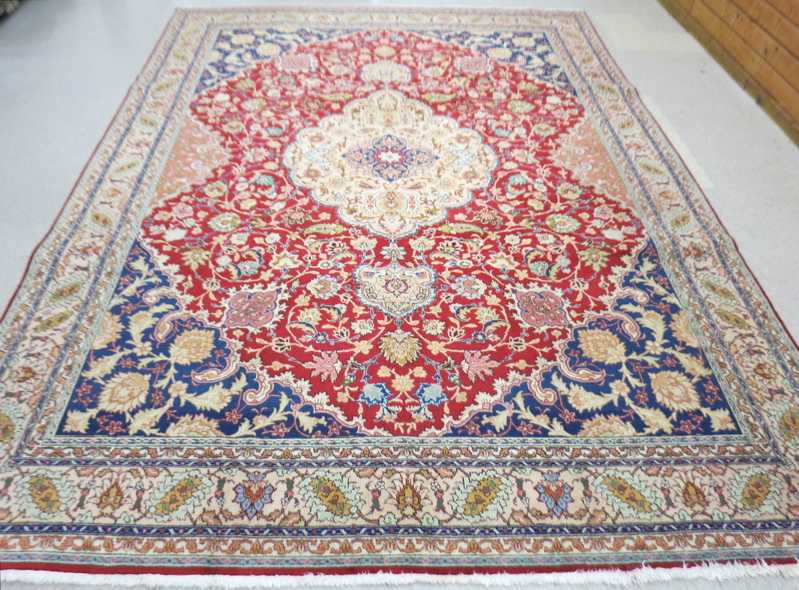 Appraisal: SEMI-ANTIQUE PERSIAN CARPET Tabriz region East Azerbaijan Province northwest Iran