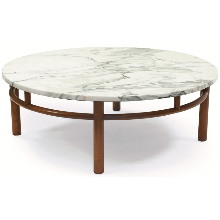 Appraisal: T H Robsjohn-Gibbings coffee table by Widdicomb round white marble