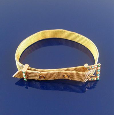 Appraisal: A ct gold mesh strap bracelet g fitted case