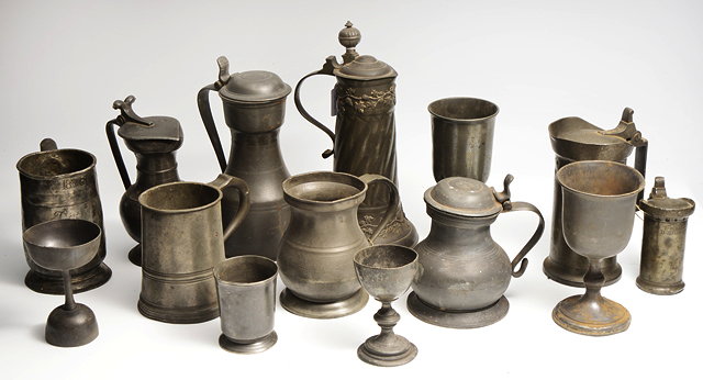 Appraisal: A GROUP OF ANTIQUE ENGLISH AND CONTINENTAL PEWTER to include