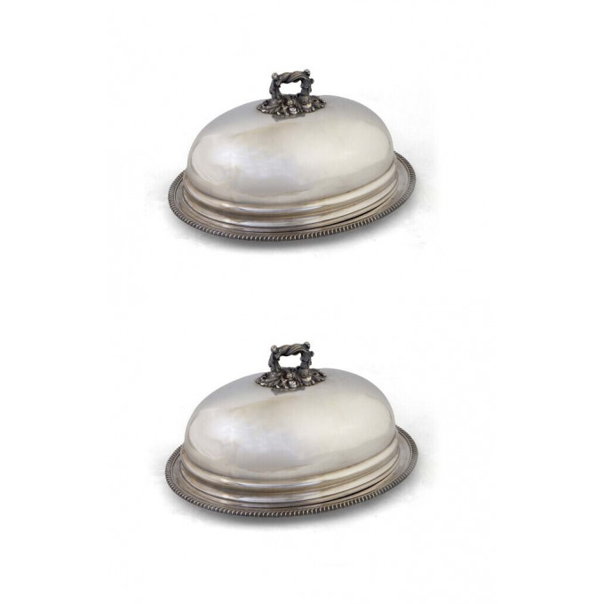 Appraisal: Two Sheffield Silverplated Meat Domes and Platters late th c