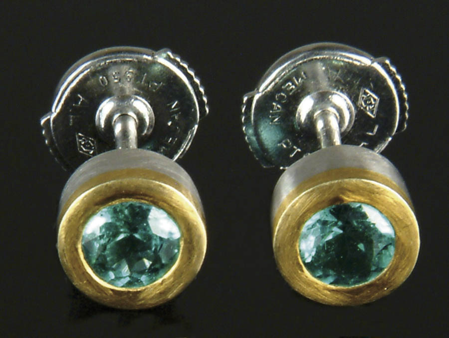 Appraisal: PAIR OF EMERALD K YELLOW GOLD PIERCED EARRINGS BY CARTIER