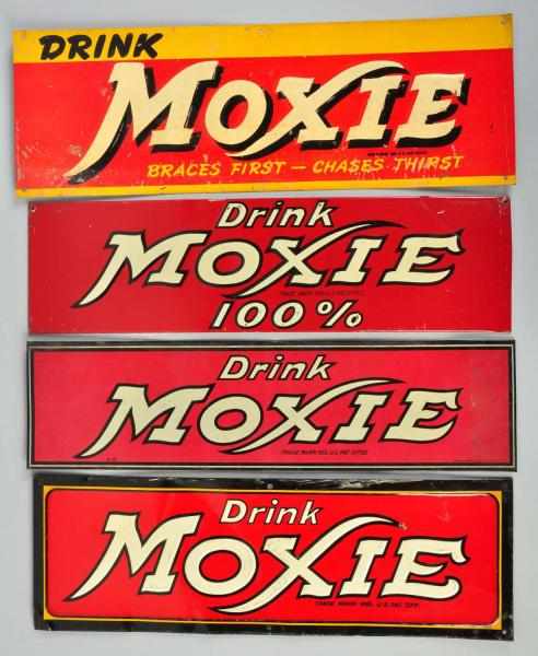 Appraisal: Lot of Assorted Tin Moxie Signs s to s Three