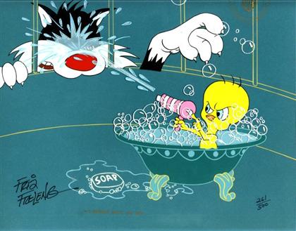 Appraisal: piece Animation Cel Freling Friz Tweety Bird Sylvester The Cat