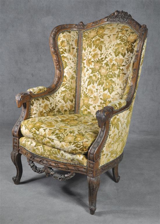 Appraisal: Historic Revival Armchair Late th Century Executed in the French