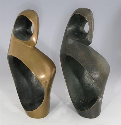 Appraisal: Pamela Rydzewski d Abstract birds A pair both bronze one