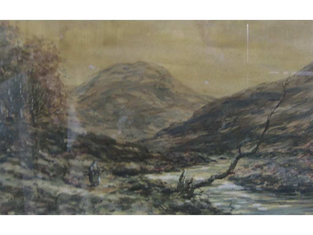 Appraisal: J HAMILTON GLASS Watercolour 'Perthshire Glen Evening' signed recto and