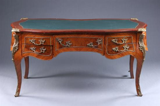 Appraisal: LOUIS XV STYLE BUREAU PLAT early th century kingwood and