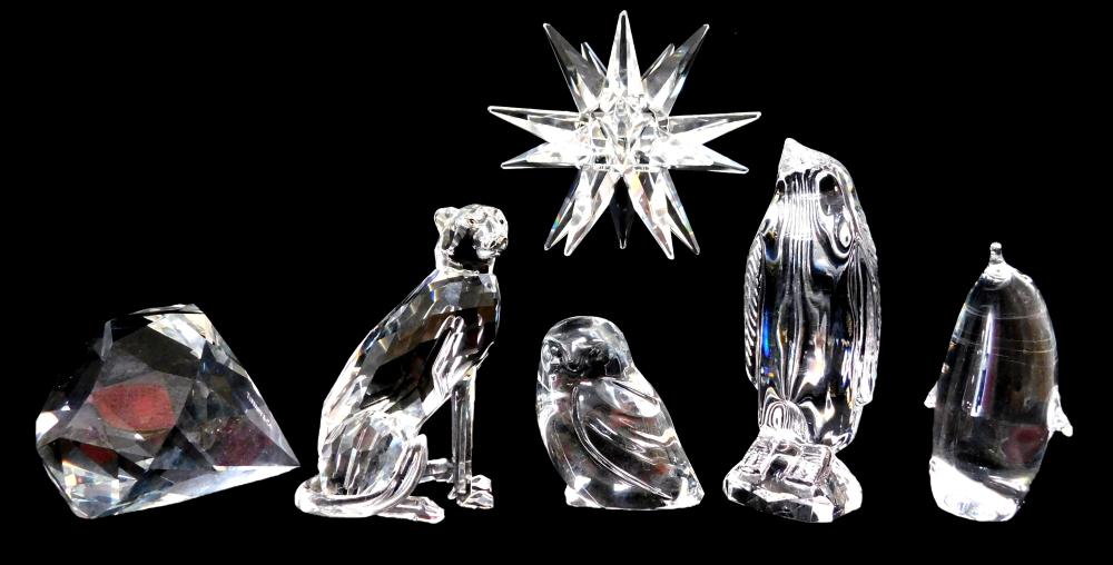 Appraisal: GLASS Tiffany Co Swarovski Waterford etc six pieces including Tiffany