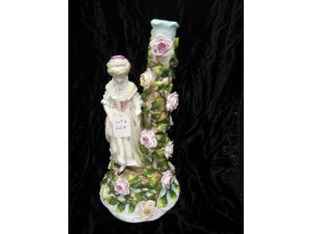 Appraisal: Royal Rudolstadt Porcelain Figural Candlestick maiden flowering vine