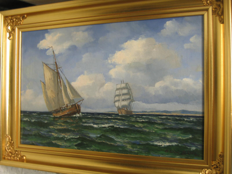 Appraisal: STEN BILLE DANISH - Sailing Ships off Coastline oil on