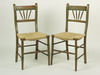 Appraisal: CHAIRS - Pair of diminutive country side chairs painted in