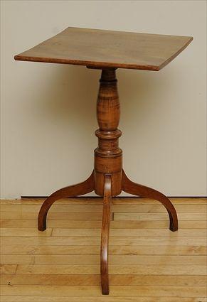 Appraisal: New England Federal Maple Candlestand Unassociated top x x in