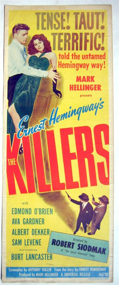 Appraisal: piece Movie Poster The Killers Universal Color litho insert format