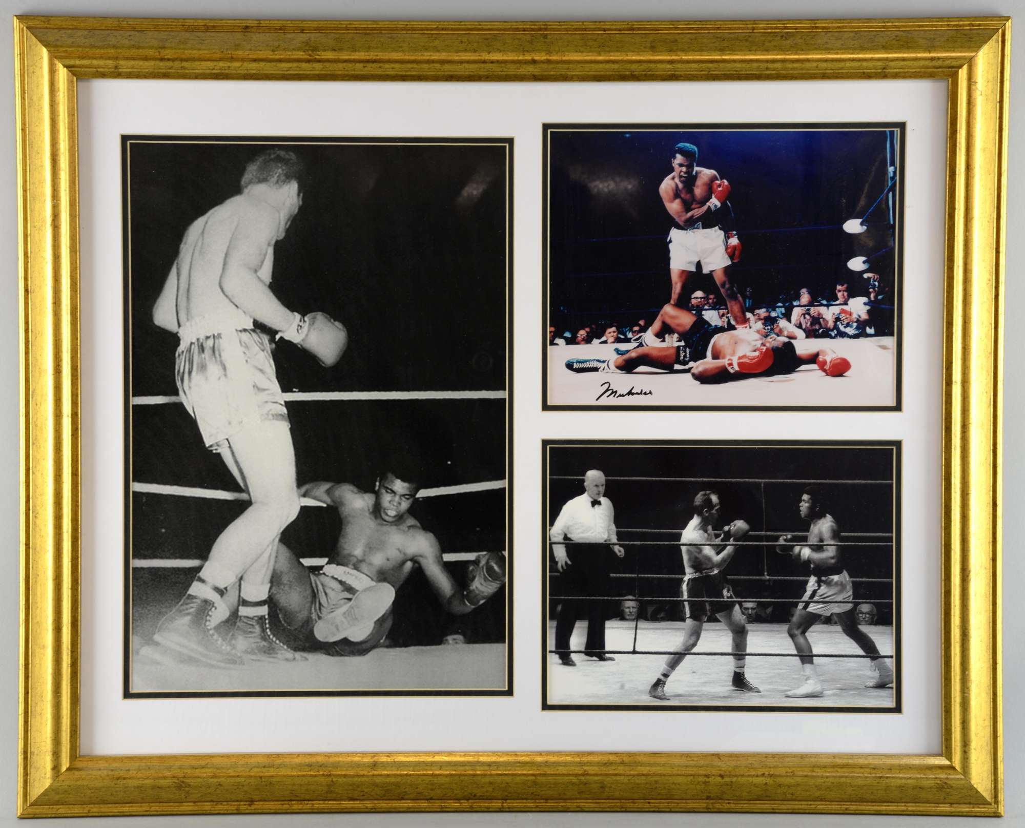 Appraisal: Boxing a Muhammad Ali signed colour photograph mounted with two