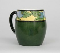 Appraisal: Hand Painted Old Haviland Cider Mug Dark green with black