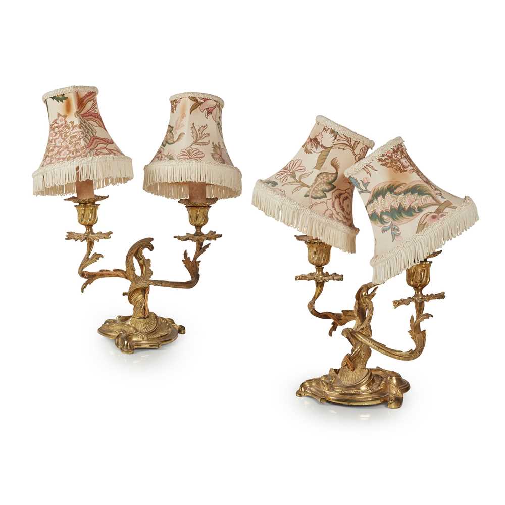 Appraisal: A PAIR OF ROCOCO STYLE GILT BRONZE CANDELABRA EARLY TH