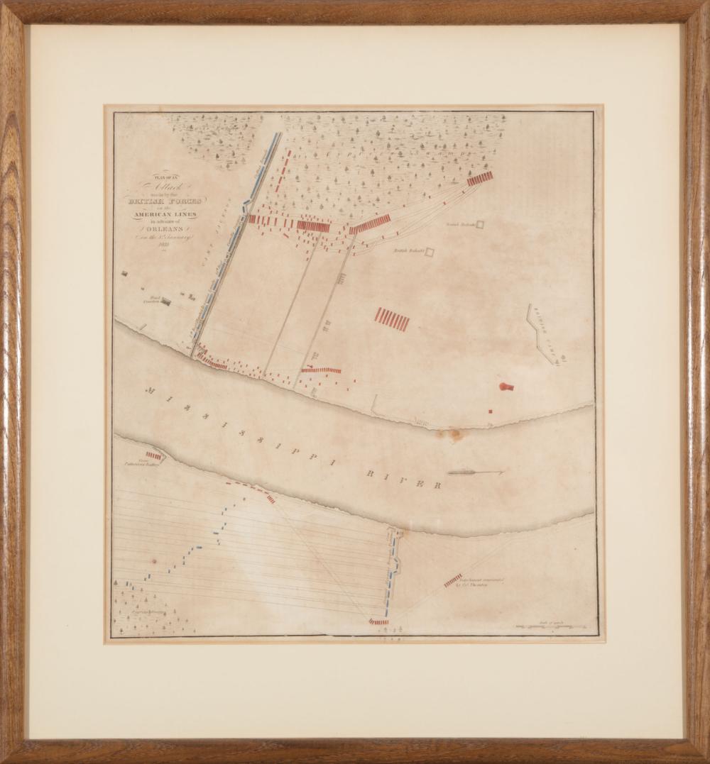 Appraisal: Battle of New Orleans Map Plan of an Attack made