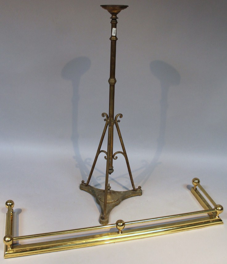 Appraisal: A late thC brass telescopic lamp base the circular deep