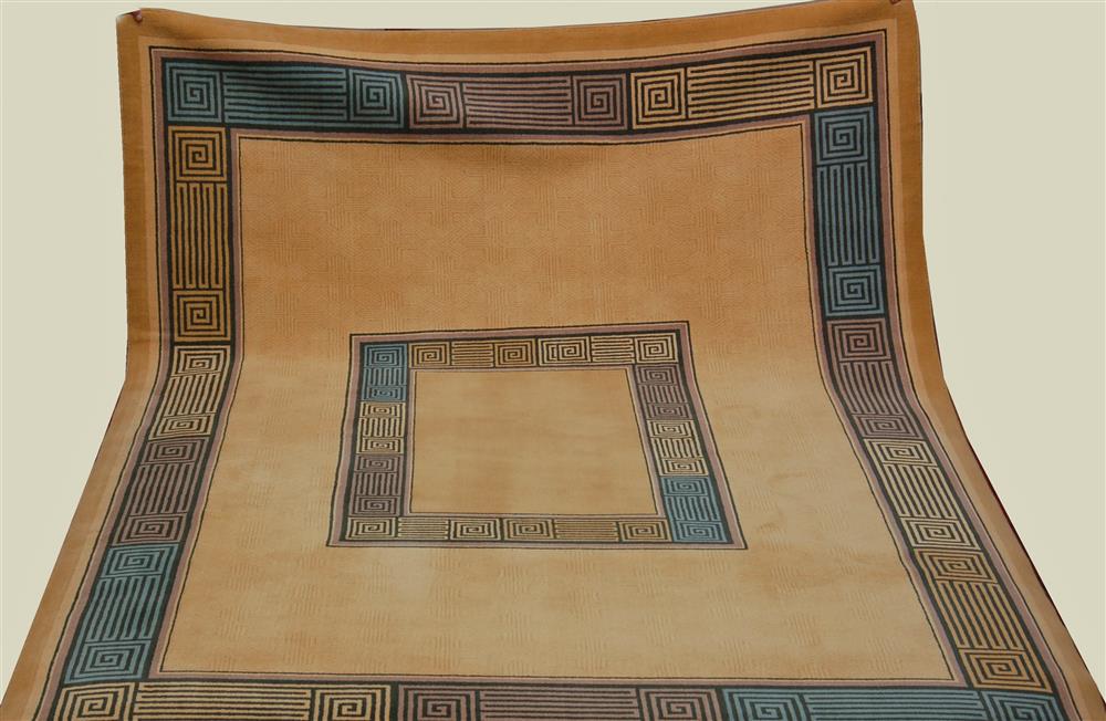 Appraisal: CONTEMPORARY NYLON RUG having a Greek key design with a