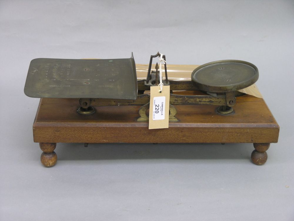 Appraisal: An early th century parcel weighing scale with brass pans