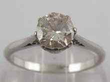 Appraisal: A white metal tests carat gold diamond solitaire ring the