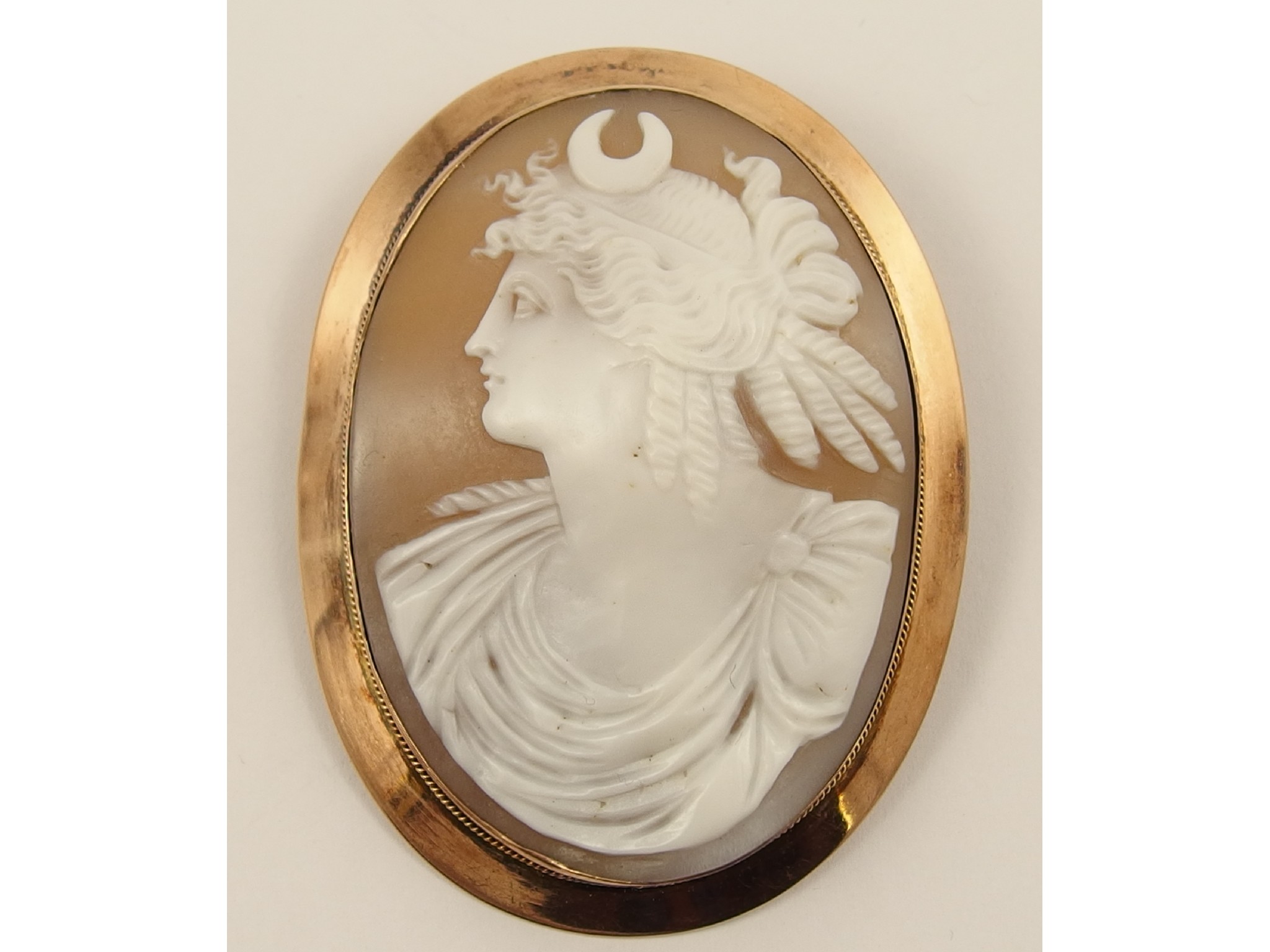 Appraisal: A good shell cameo in a yellow metal brooch mount