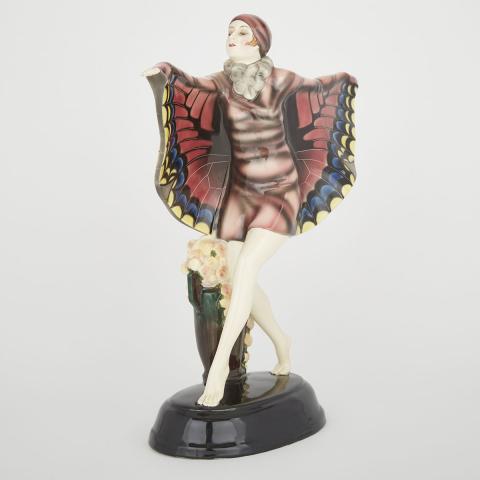 Appraisal: Goldscheider Figure of Butterfly Girl Josef Lorenzl s wearing a