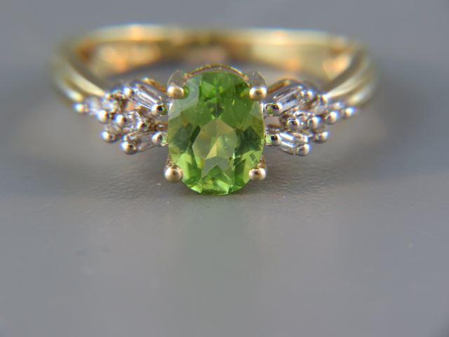 Appraisal: Peridot and Diamond Ring rich oval carat gem with diamonds