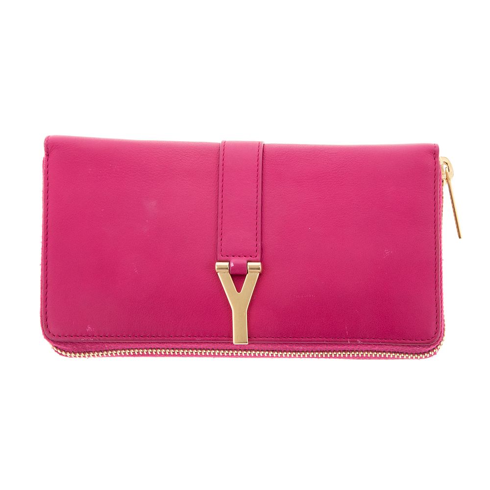 Appraisal: A Saint Laurent Classic Y-Ligne Flap Wallet A hot pink