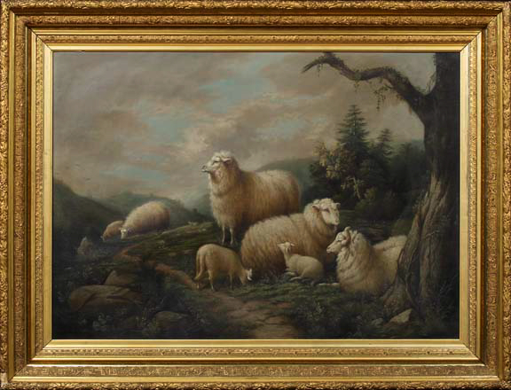 Appraisal: Susan C Waters American New York - Flock of Sheep