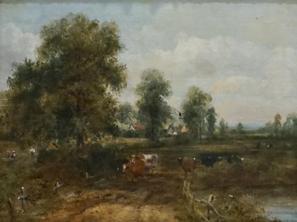 Appraisal: Frederick Waters Watts British - Cows Along a Path Oil