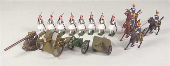 Appraisal: Britains Toy Soldiers Cannons Partial sets of eight Greek Army