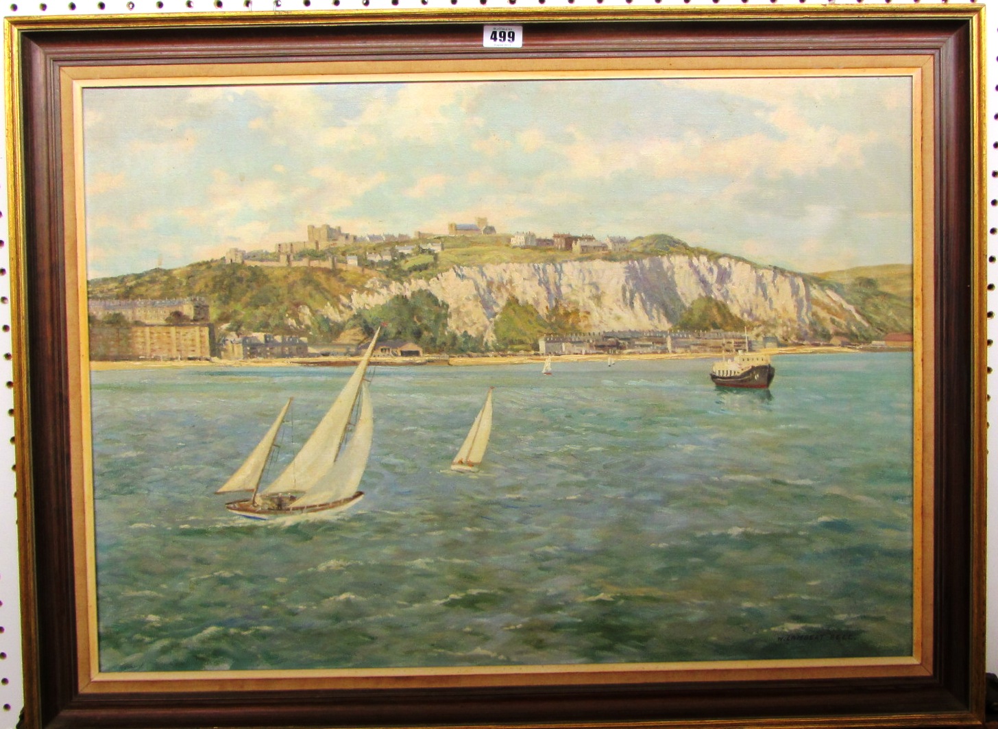 Appraisal: W Lambert Bell th century Dover from the sea oil