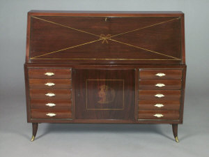 Appraisal: A French mahogany Art Deco bureau circa the fall front